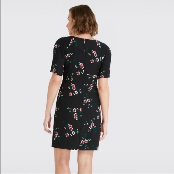 Draper James Floral‎ V-Neck Sheath Dress in Black Size 6 - Picture 4 of 8